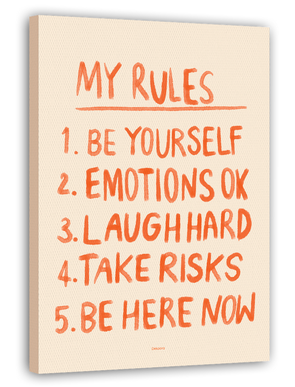 "My Rules" in Orange - Happy Life Resolutions
