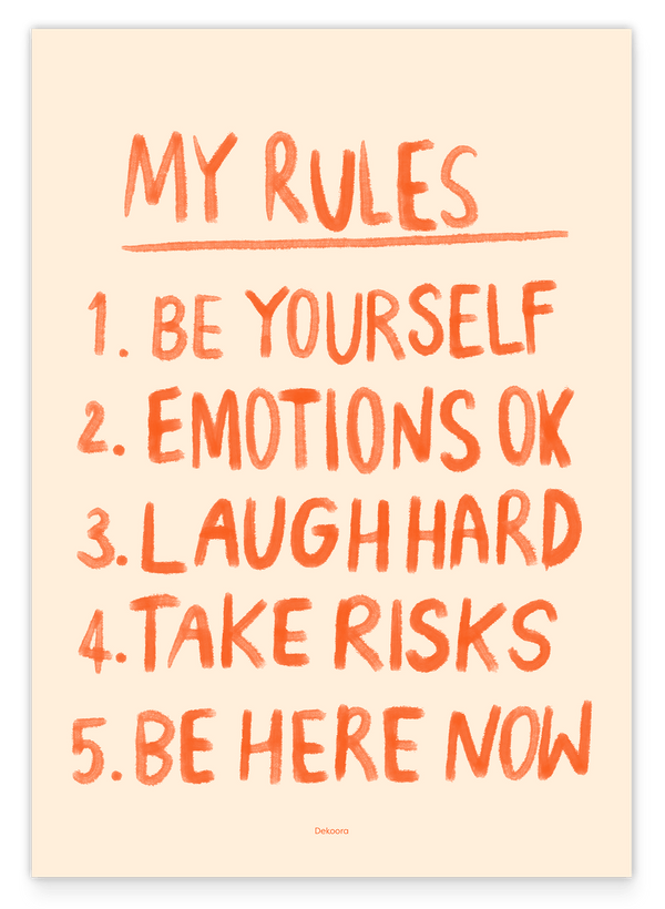 "My Rules" in Orange - Happy Life Resolutions