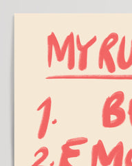 After Hover: "My Rules" in Rot - Happy Life Resolutions