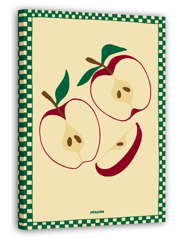 Apfelliebe - Illustration in Grün und Rot