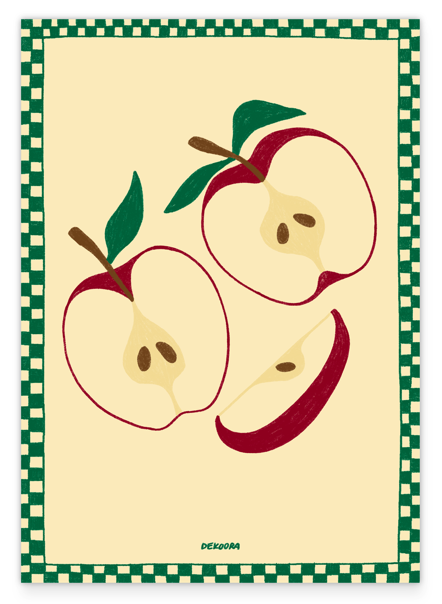 Apfelliebe - Illustration in Grün und Rot