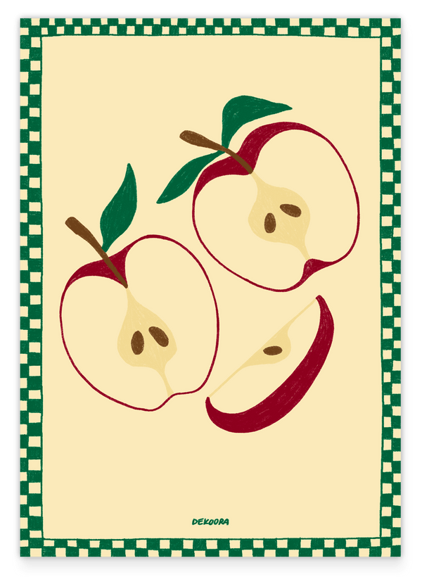 Apfelliebe - Illustration in Grün und Rot