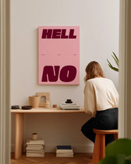 After Hover: Hell No - Spruch Typografie in Dunkelrot