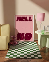 After Hover: Hell No - Spruch Typografie in Dunkelrot