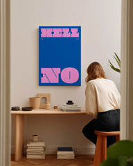After Hover: Hell No - Spruch Typografie in Blau