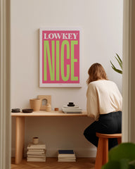 After Hover: Lowkey Nice - Modern Typography in Pink