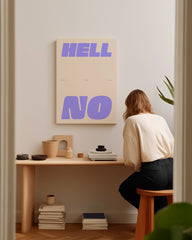 After Hover: Hell No - Spruch Typografie in Flieder