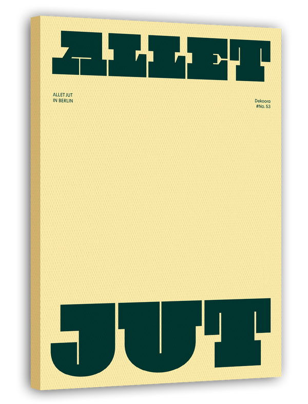 Allet Jut - Typografie in Gelb und Grün