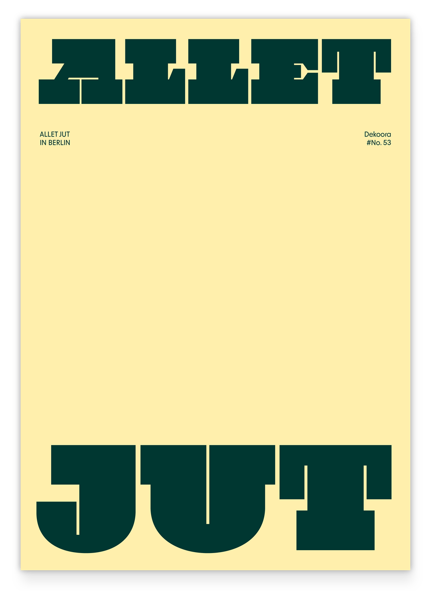 Allet Jut - Typografie in Gelb und Grün