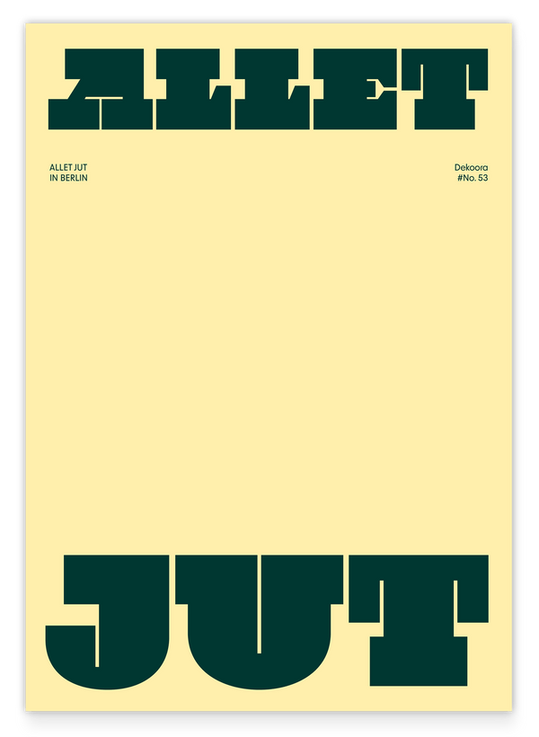 Allet Jut - Typografie in Gelb und Grün