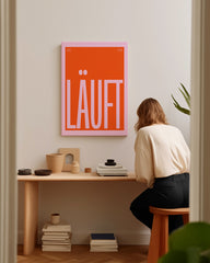 After Hover: Spruch "Läuft" in Orange