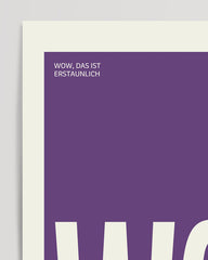 After Hover: Wow. Erstaunlich! - Sprüche Typo in Lila