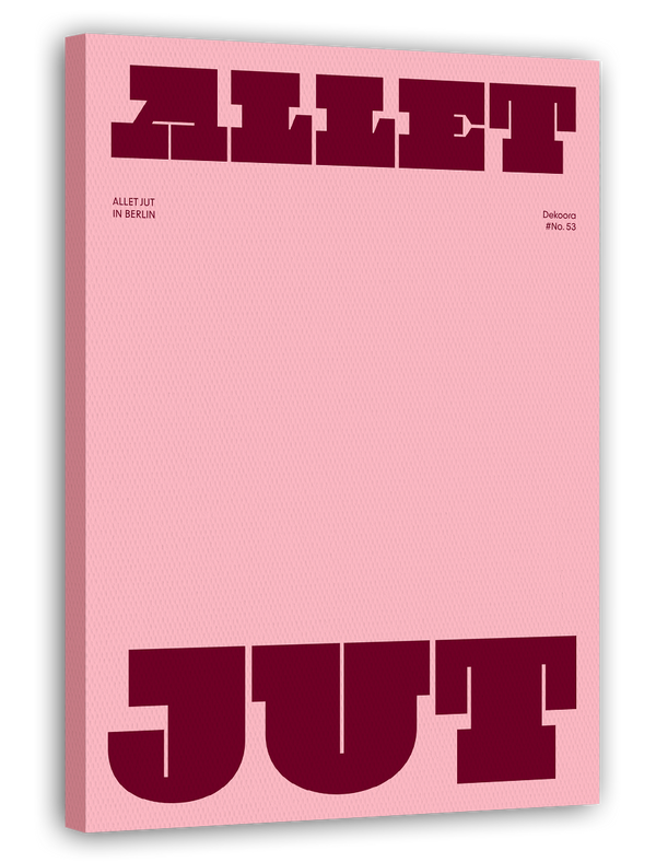 Allet Jut - Typografie in Dunkelrot