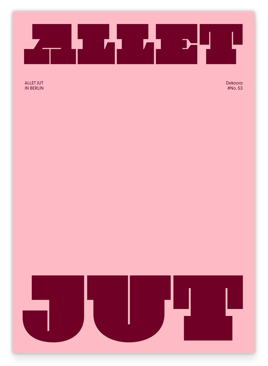 Allet Jut - Typografie in Dunkelrot