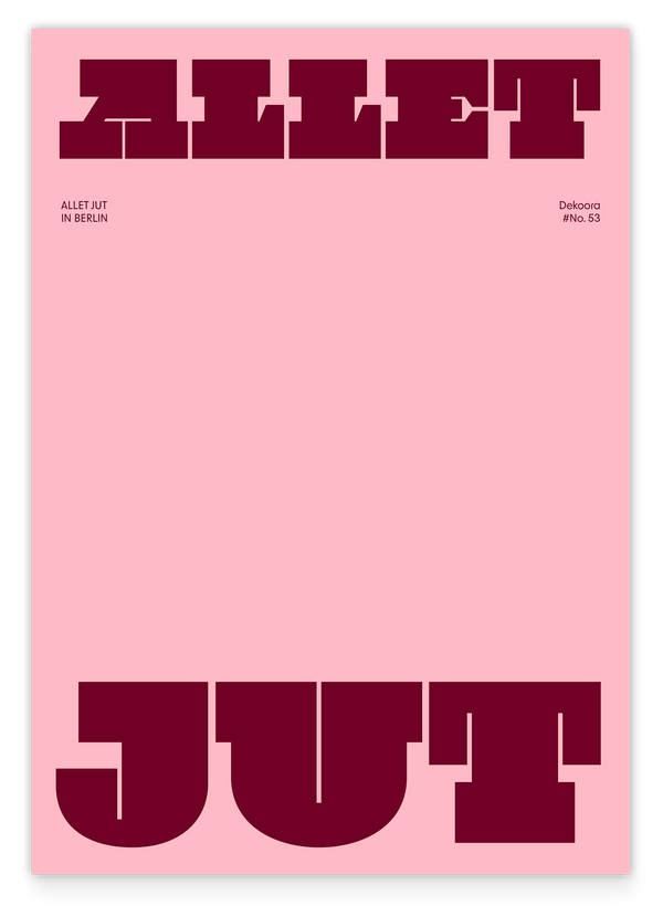 Allet Jut - Typografie in Dunkelrot