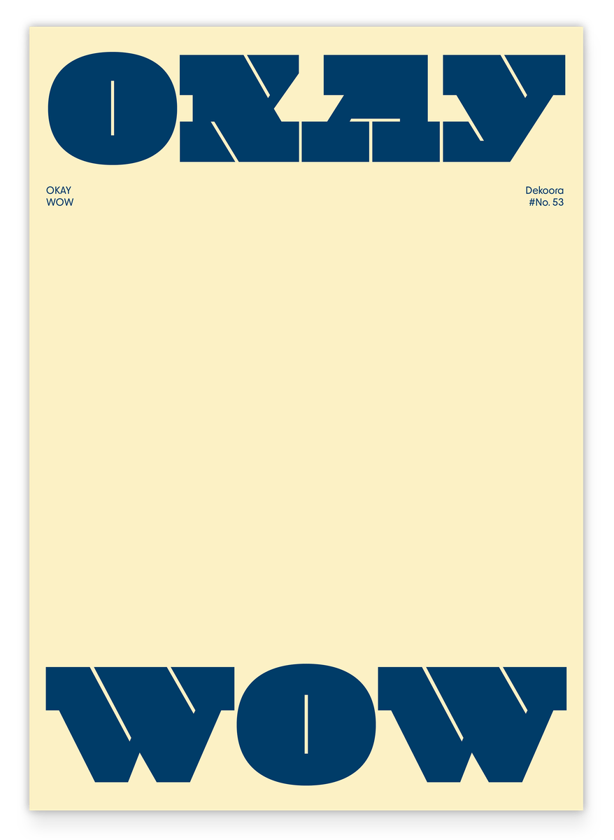 Okay Wow - Moderne Typografie in Gelb und Blau
