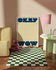 After Hover: Okay Wow - Moderne Typografie in Gelb und Blau