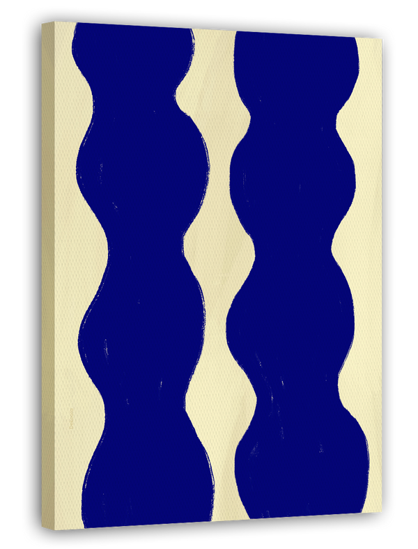 Bubble Braids II - Abstrakte Formen in Gelb und Blau