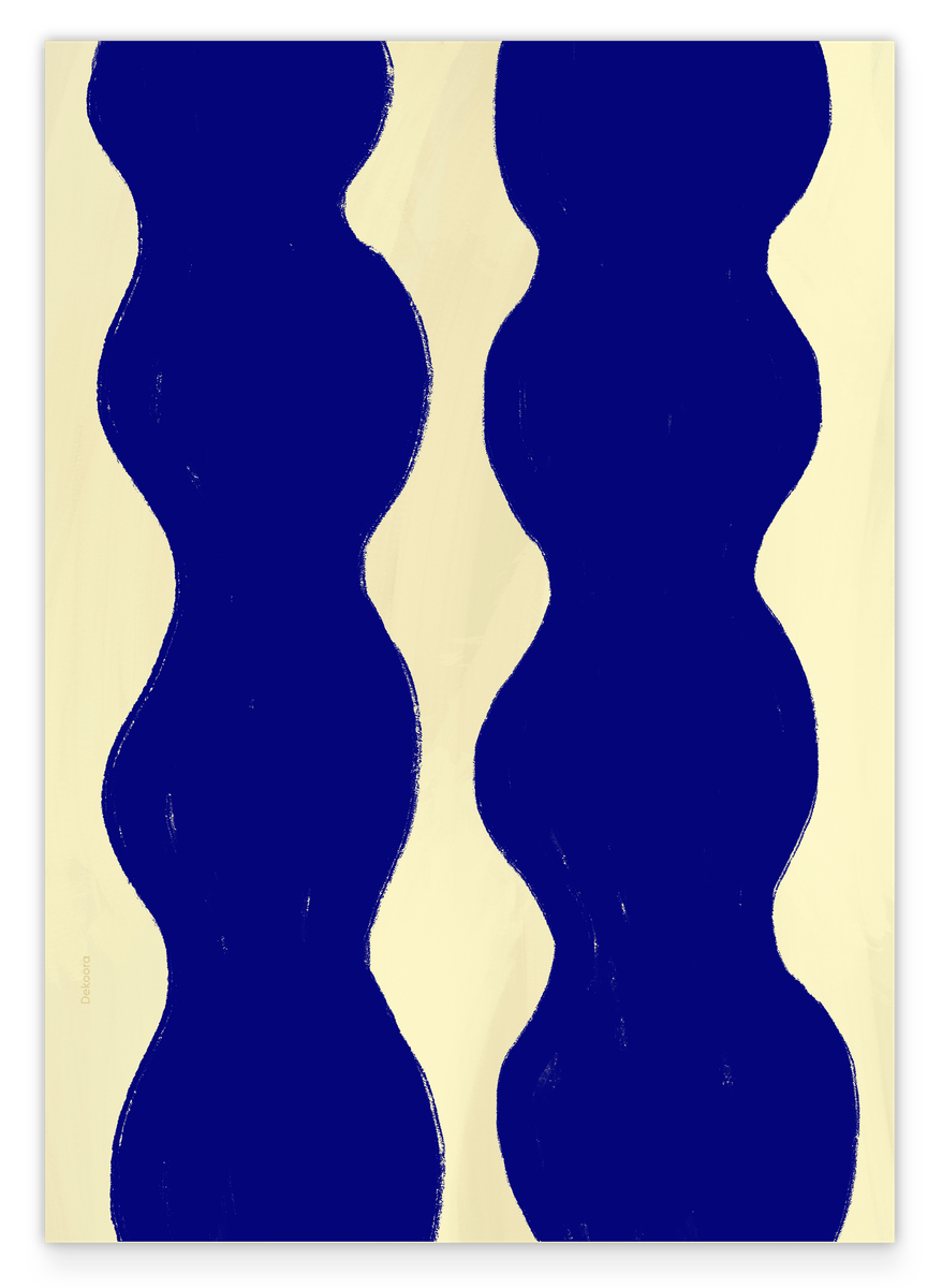 Bubble Braids II - Abstrakte Formen in Gelb und Blau