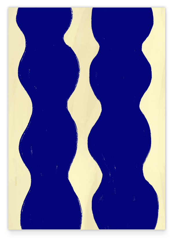 Bubble Braids II - Abstrakte Formen in Gelb und Blau