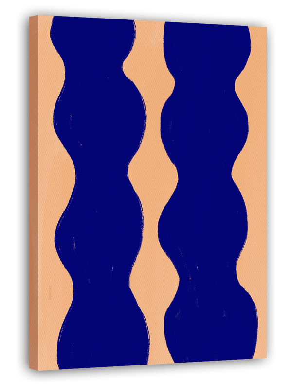 Bubble Braids III - Abstrakte Formen in Blush und Blau