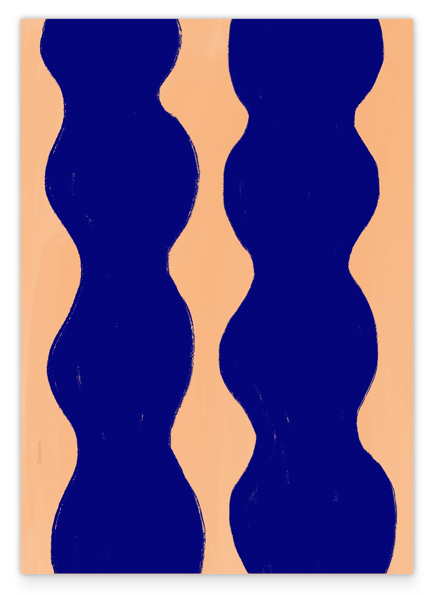 Bubble Braids III - Abstrakte Formen in Blush und Blau