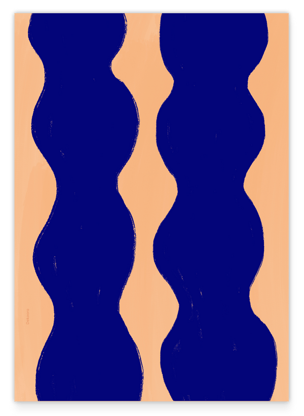 Bubble Braids III - Abstrakte Formen in Blush und Blau