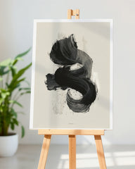 After Hover: Black Brushpainting II - Abstrakte Zeichnung