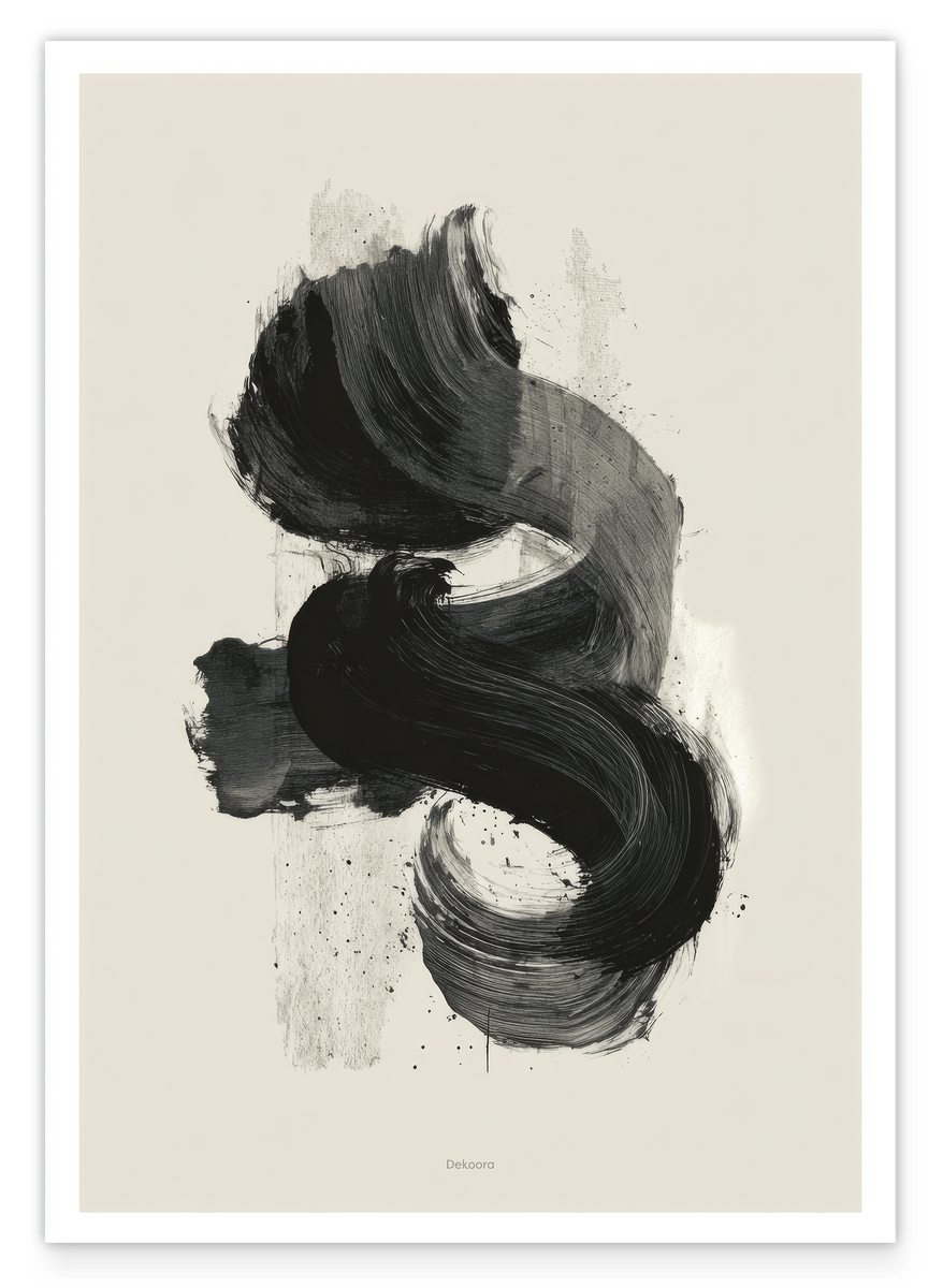 Black Brushpainting II - Abstrakte Zeichnung