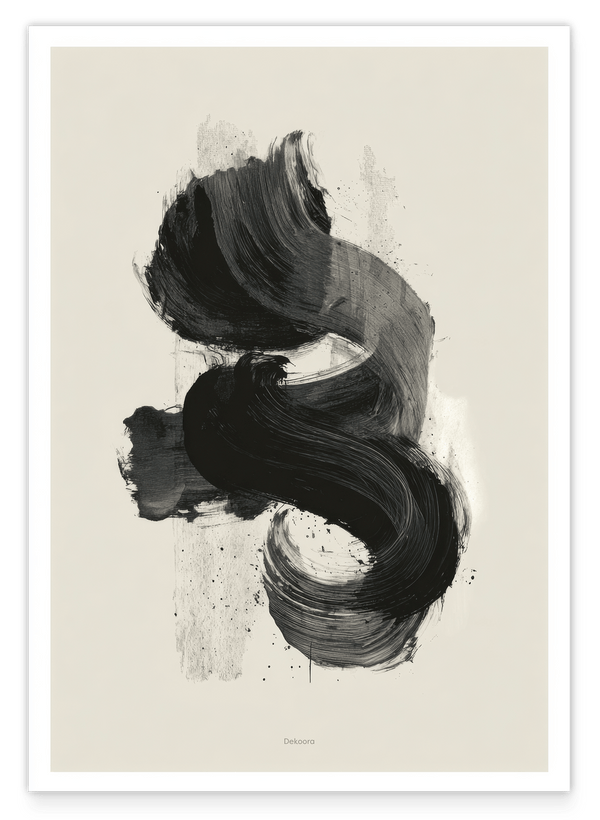 Black Brushpainting II - Abstrakte Zeichnung