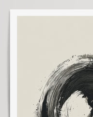 After Hover: Black Brushpainting III - Abstrakte Kunst mit Kreis