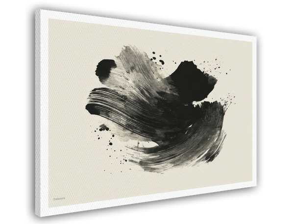 "Black Bliss" No. 1 - Abstrakte Zeichnung im Querformat