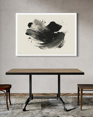 After Hover: "Black Bliss" No. 1 - Abstrakte Zeichnung im Querformat