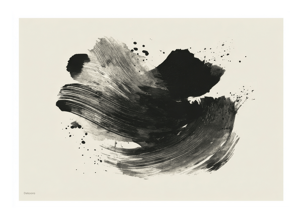 "Black Bliss" No. 1 - Abstrakte Zeichnung im Querformat