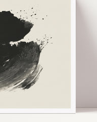 After Hover: "Black Bliss" No. 1 - Abstrakte Zeichnung im Querformat