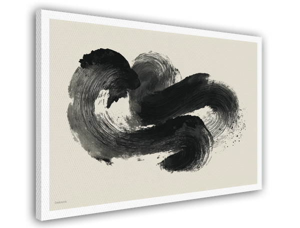 "Black Bliss" No. 2 - Abstrakte Zeichnung im Querformat