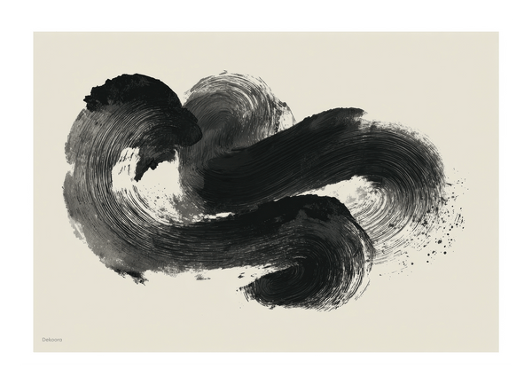 "Black Bliss" No. 2 - Abstrakte Zeichnung im Querformat