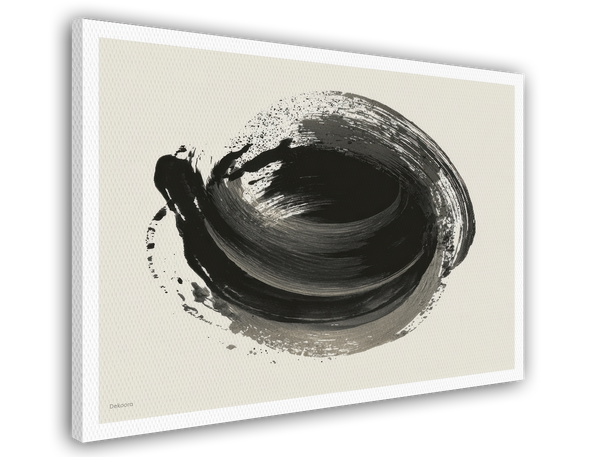 "Black Bliss" No. 3 - Abstrakte Zeichnung im Querformat