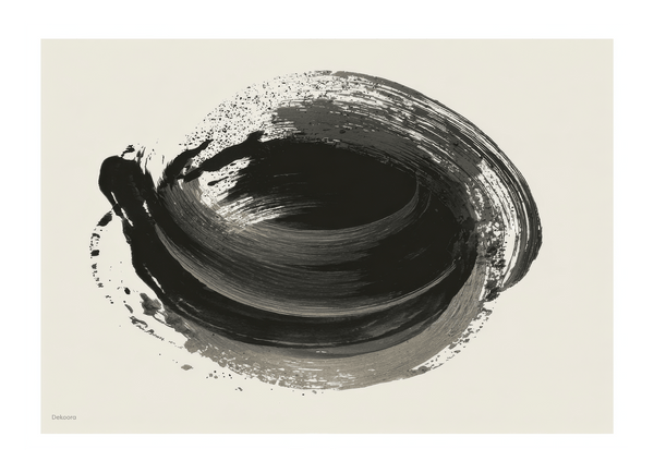 "Black Bliss" No. 3 - Abstrakte Zeichnung im Querformat