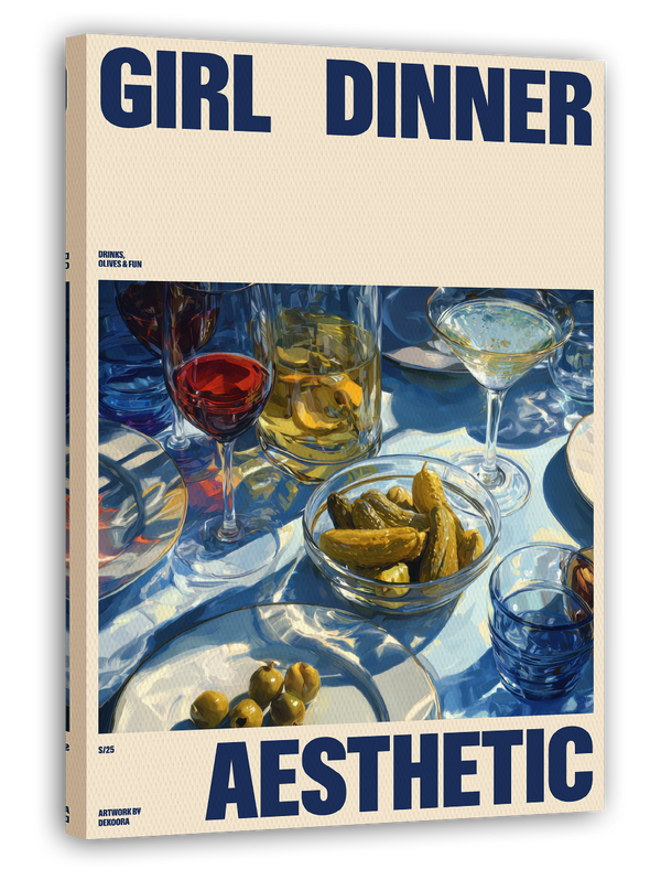 Girl Dinner Aesthetic - Food Illustration in Beige