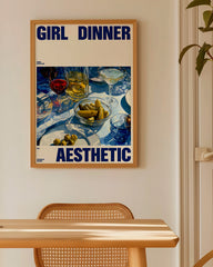 After Hover: Girl Dinner Aesthetic - Food Illustration in Beige
