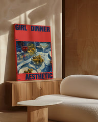 After Hover: Girl Dinner Aesthetic - Food Illustration in Rot
