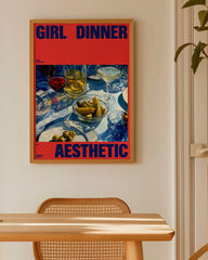 After Hover: Girl Dinner Aesthetic - Food Illustration in Rot