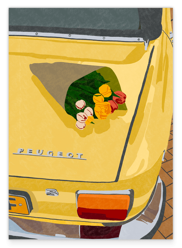 Join Me for a Ride - Oldtimer Illustration