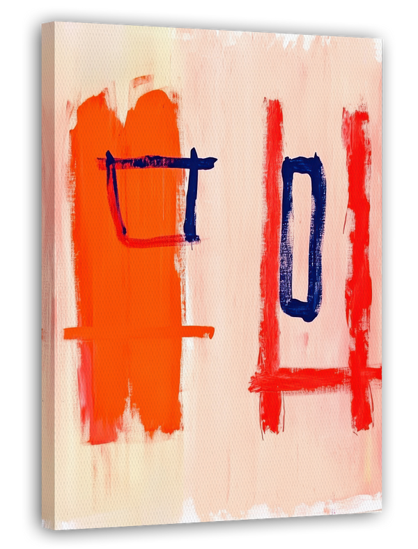 Soothing Squares - Abstraktes Farbspiel in Rot und Blau