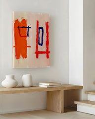 After Hover: Soothing Squares - Abstraktes Farbspiel in Rot und Blau