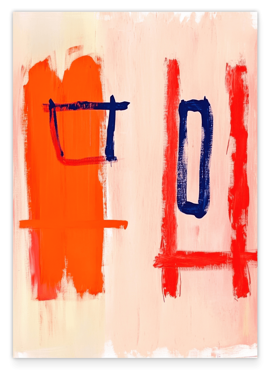 Soothing Squares - Abstraktes Farbspiel in Rot und Blau