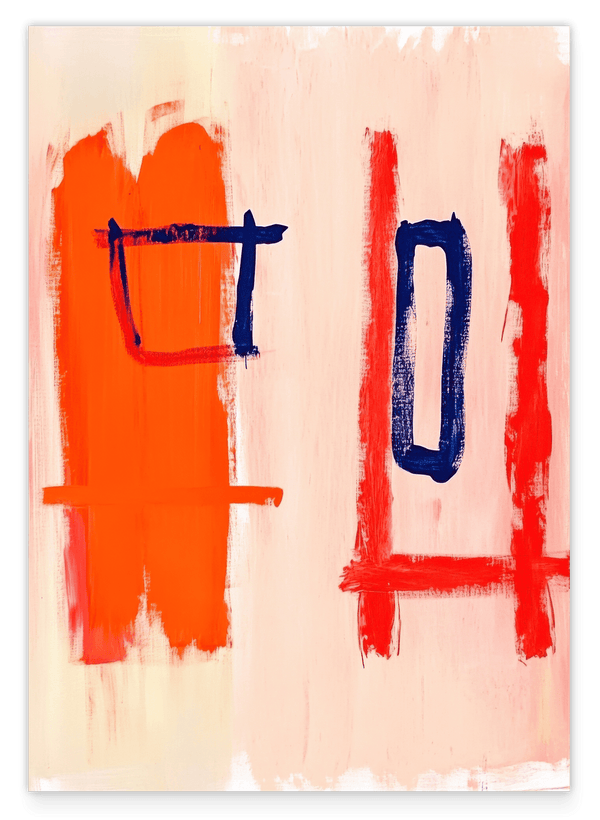 Soothing Squares - Abstraktes Farbspiel in Rot und Blau