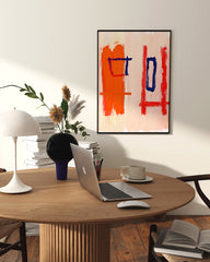 After Hover: Soothing Squares - Abstraktes Farbspiel in Rot und Blau