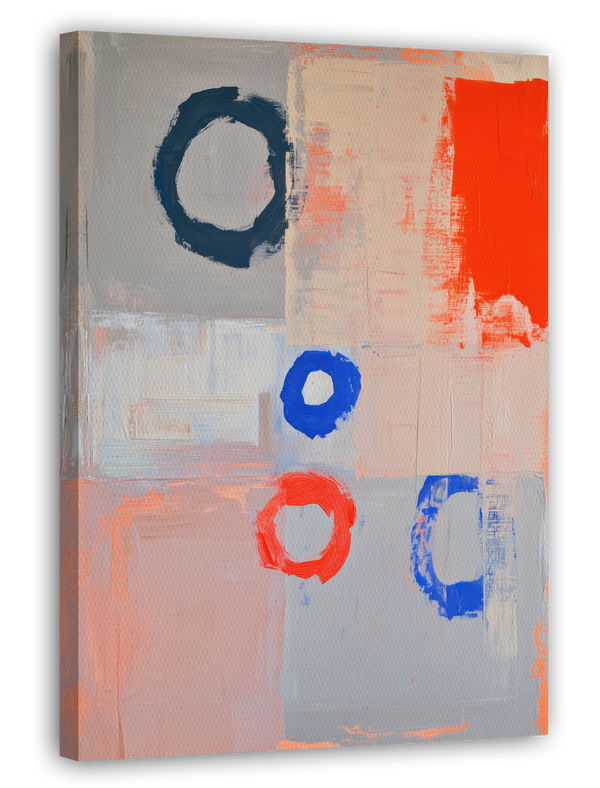 Creative Circles - Abstrakte Kunst in Rot und Blau